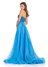 Back - Elevate your look with this stunning layered organza overskirt featuring a structured wire hem and a sweeping train. The perfect statement piece to add flair to any dress, romper, bodysuit, or jumpsuit.