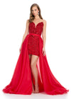 Elevate your look with this stunning layered organza overskirt featuring a structured wire hem and a sweeping train. The perfect statement piece to add flair to any dress, romper, bodysuit, or jumpsuit.