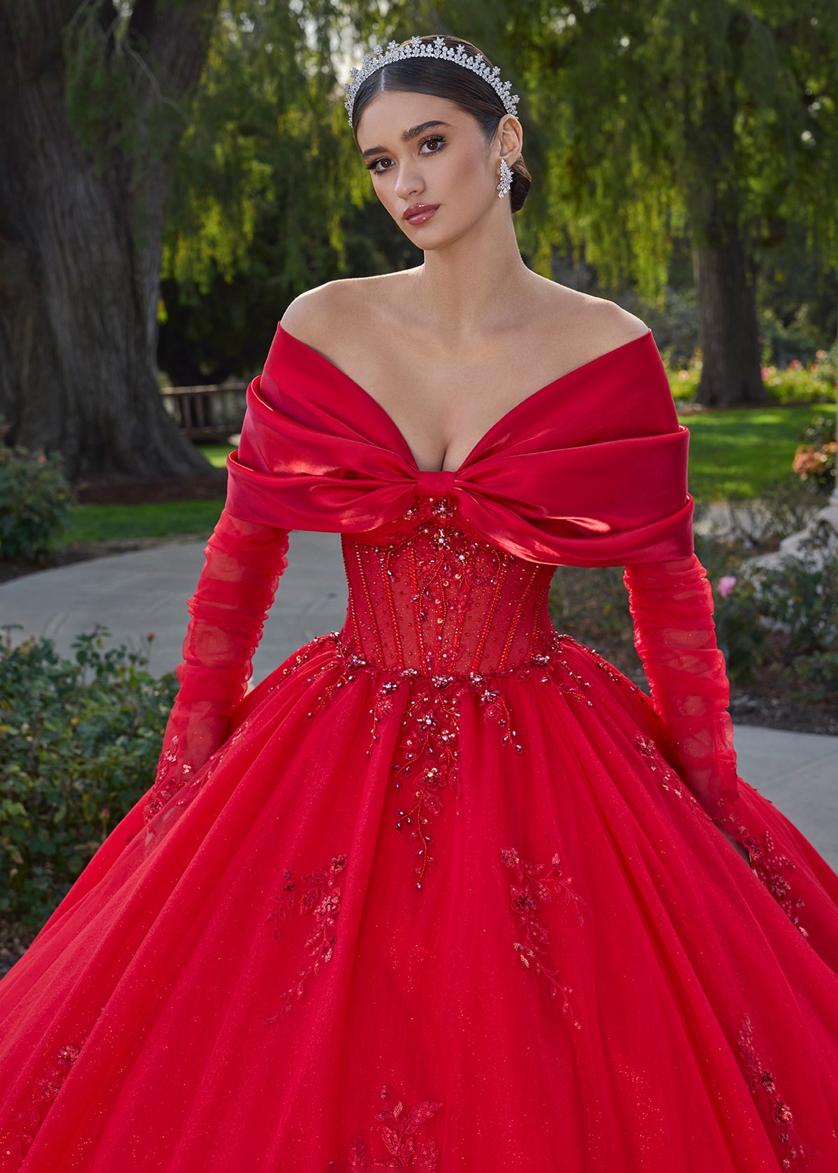 ASHLEYlauren 30117 Strapless Glitter Tulle Quinceaera Gown ASHLEYlauren 30117 Strapless Glitter Tulle Quinceaera Gown