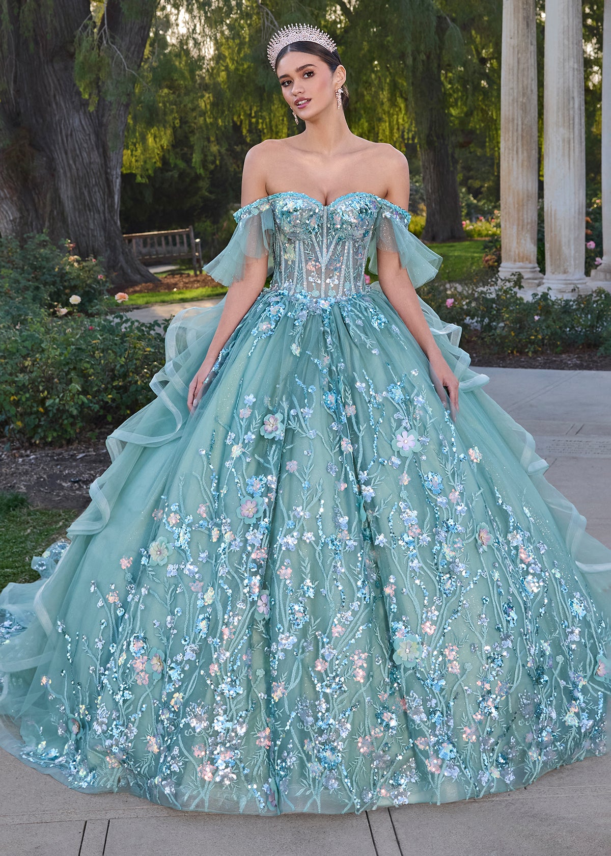 blue pleated bridesmaid dress Cannes Tulle Dress – Tutu Du Monde US main image 0