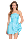 ASHLEYlauren 40035 Gown | Sky flattering taffeta strapless cocktail dress with bow