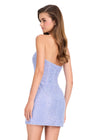ASHLEYlauren 40076 Gown | Periwinkle flattering fully beaded strapless jersey cocktail dress