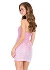 ASHLEYlauren 40076 Gown | Pink Ombre strapless jersey cocktail dress with detailed beading