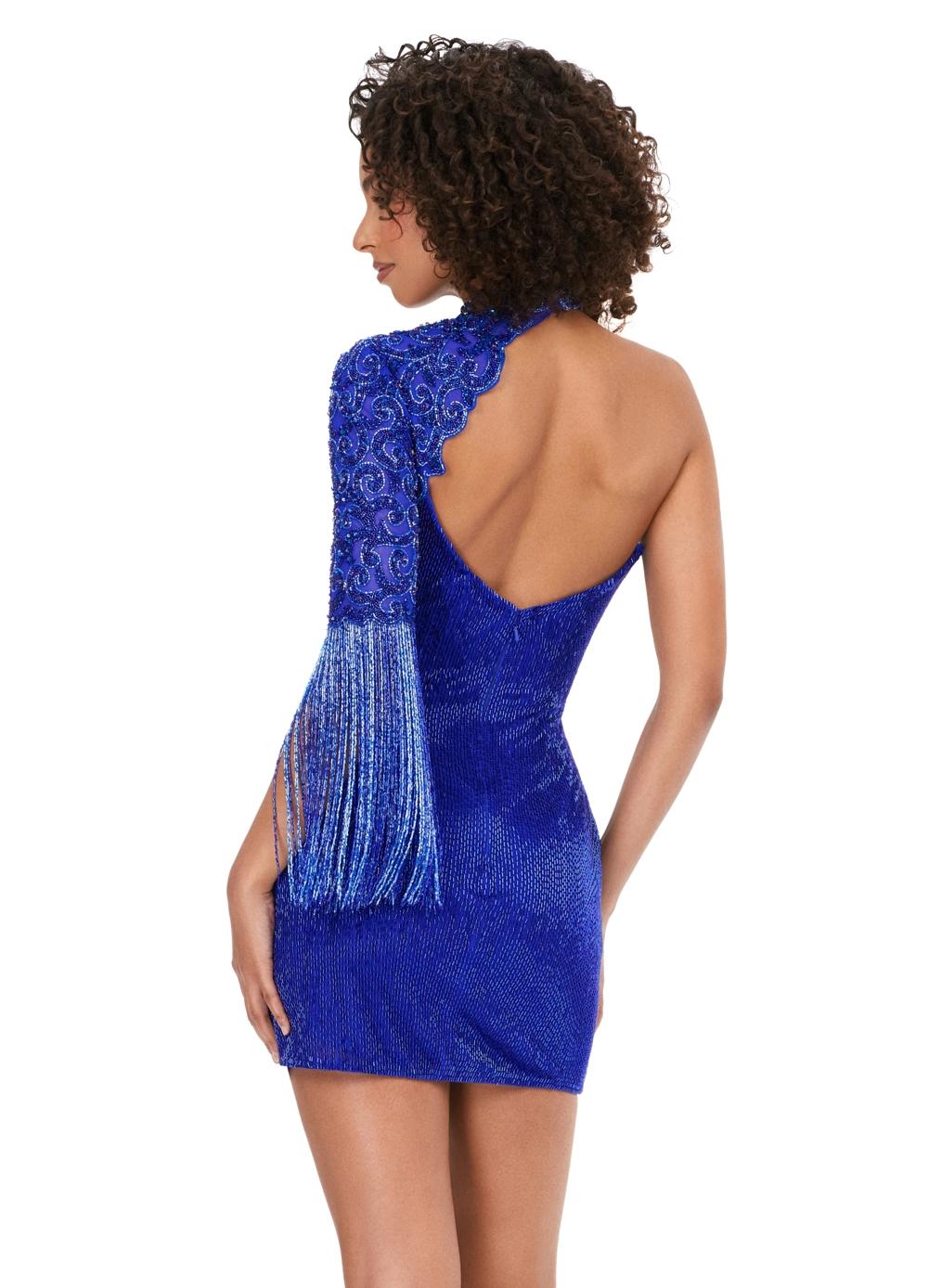 ASHLEYlauren 4586 - Liquid Beaded One Shoulder Cocktail Dress ASHLEYlauren 4586 - Liquid Beaded One Shoulder Cocktail Dress