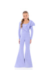 ASHLEYlauren 8327 | Periwinkle pageant jumpsuit with fitted waist and structured silhouette