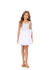 ASHLEYlauren 8328 | White pageant dress with embellished bodice and bow detail