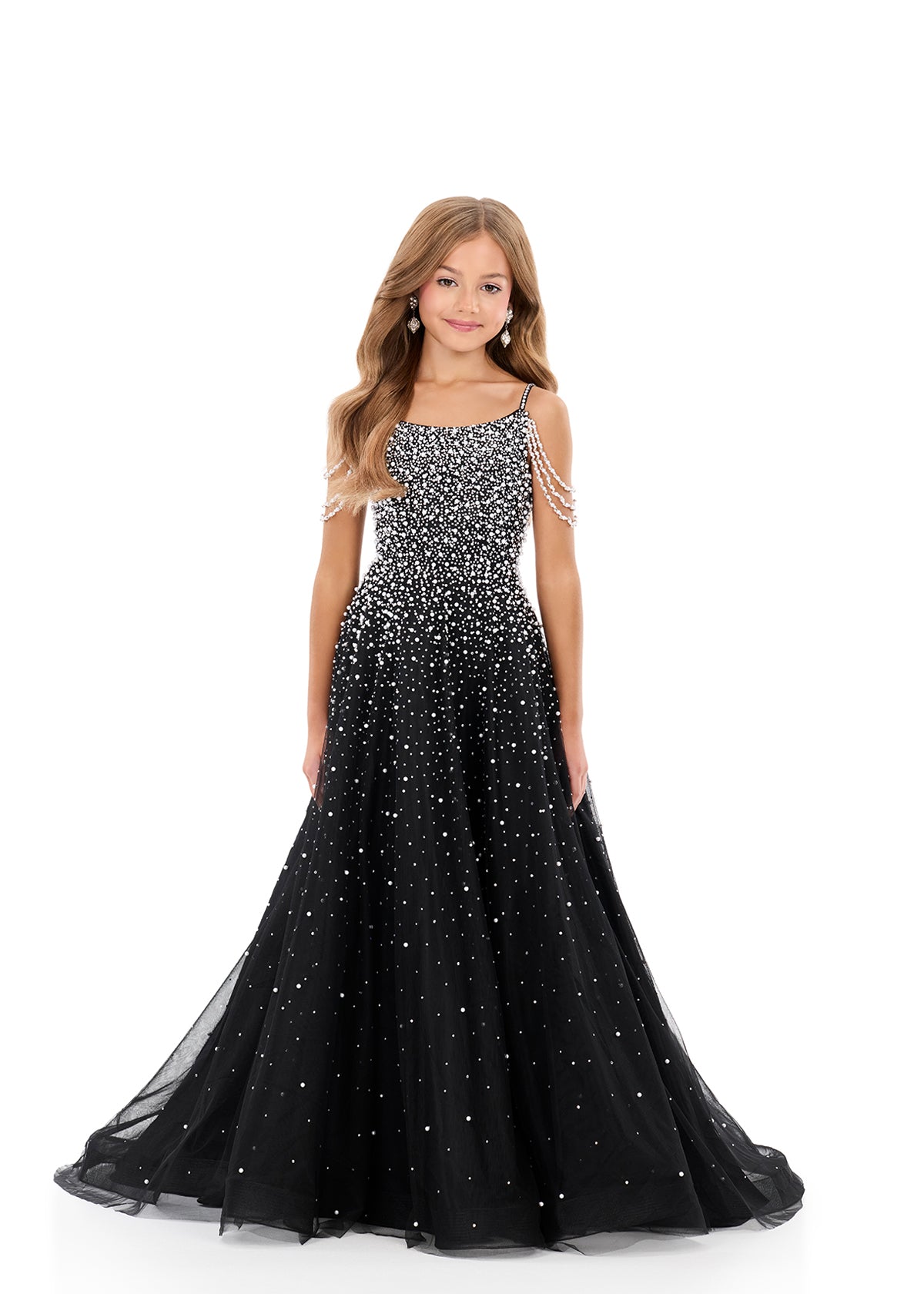 ASHLEYlauren Style 8335 Kids Pageant Gown with Pearl Embellishments
