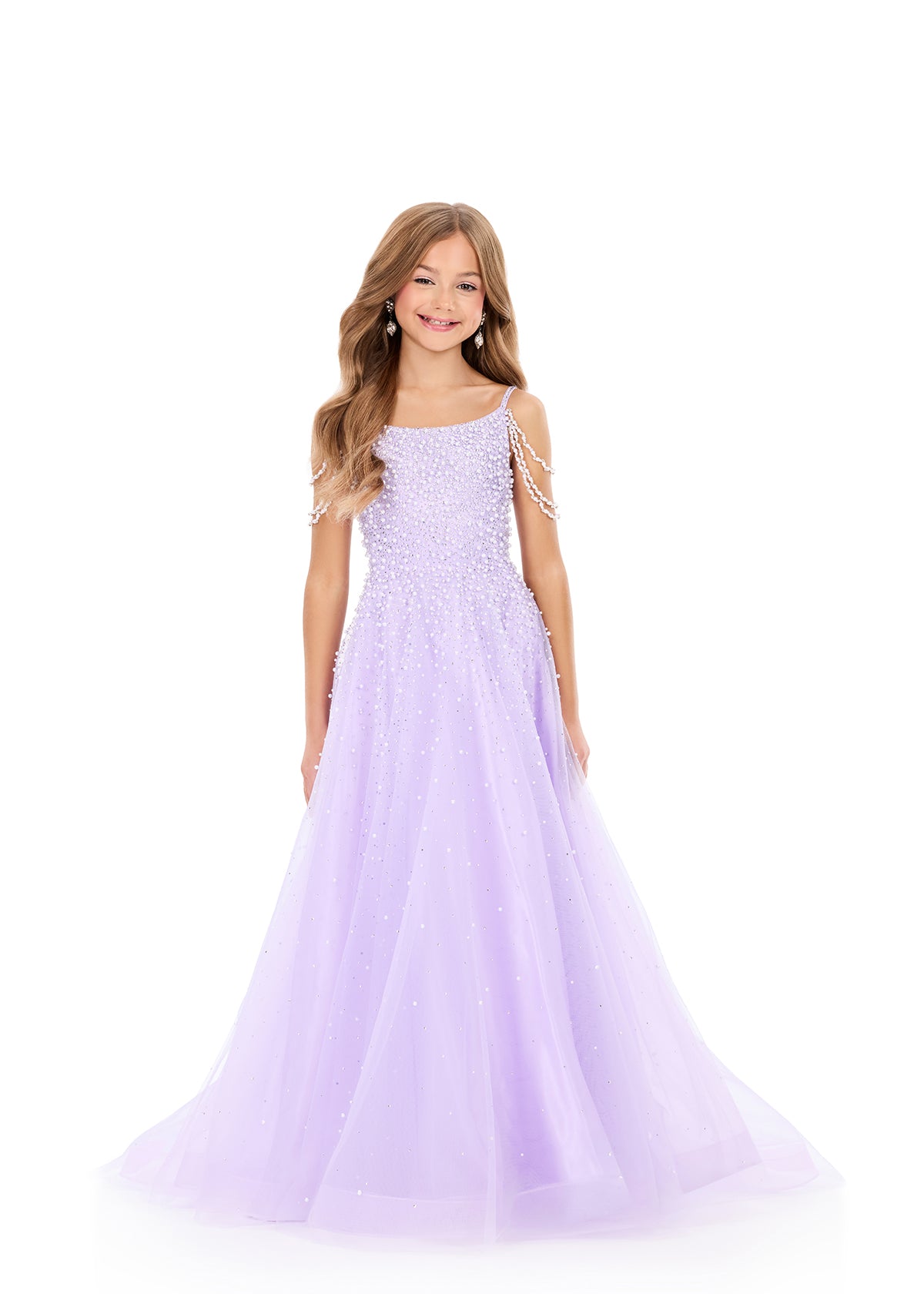 ASHLEYlauren Style 8335 Kids Pageant Gown with Pearl Embellishments