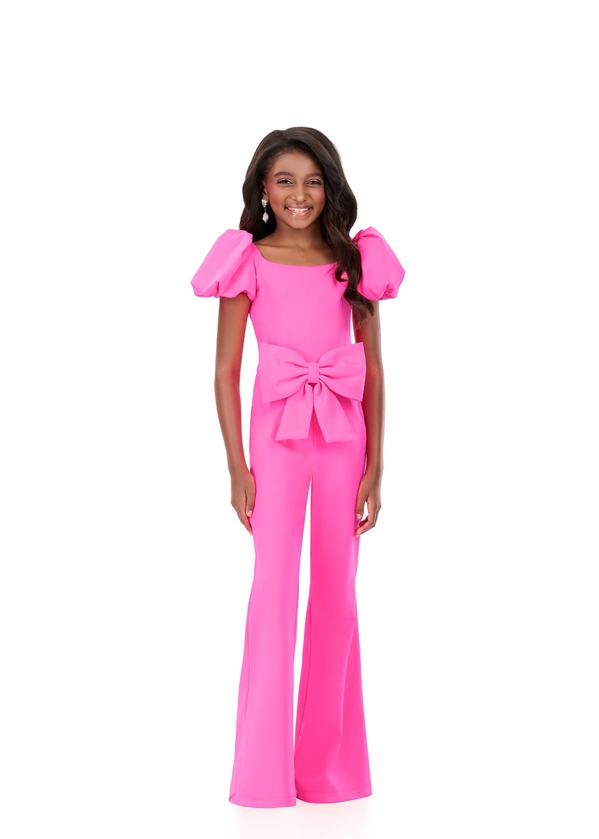 ASHLEYlauren Style 8357 Kids Pageant Interview Jumpsuit with Puff