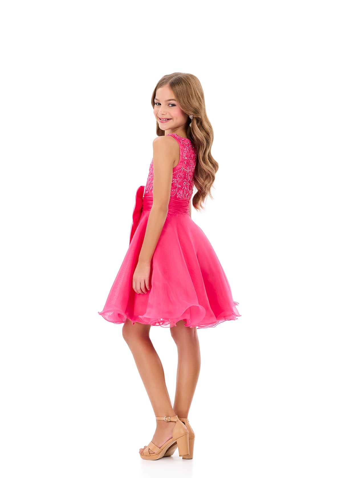 ASHLEYlauren Style 8359 Kids Cocktail Dress with A-Line Skirt