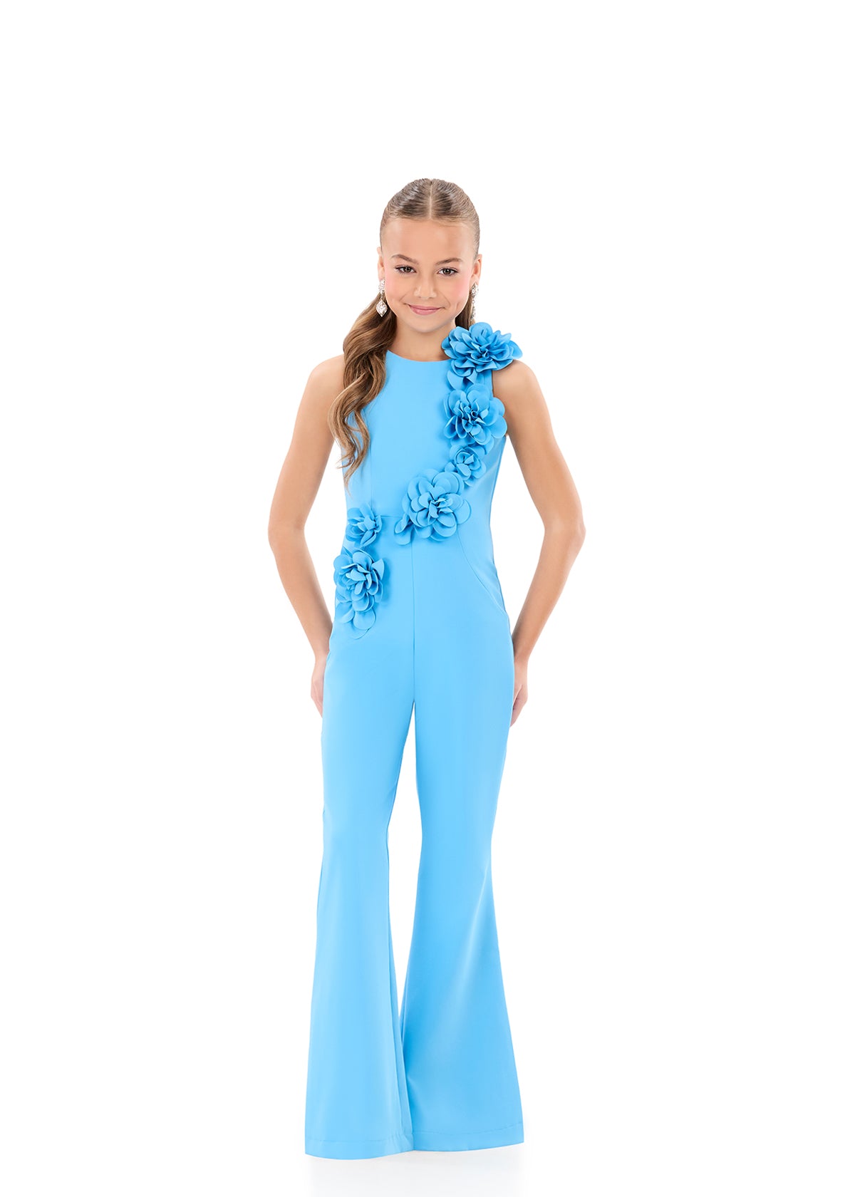 ASHLEYlauren Style 8371 Kids Pageant Interview Jumpsuit with 3D