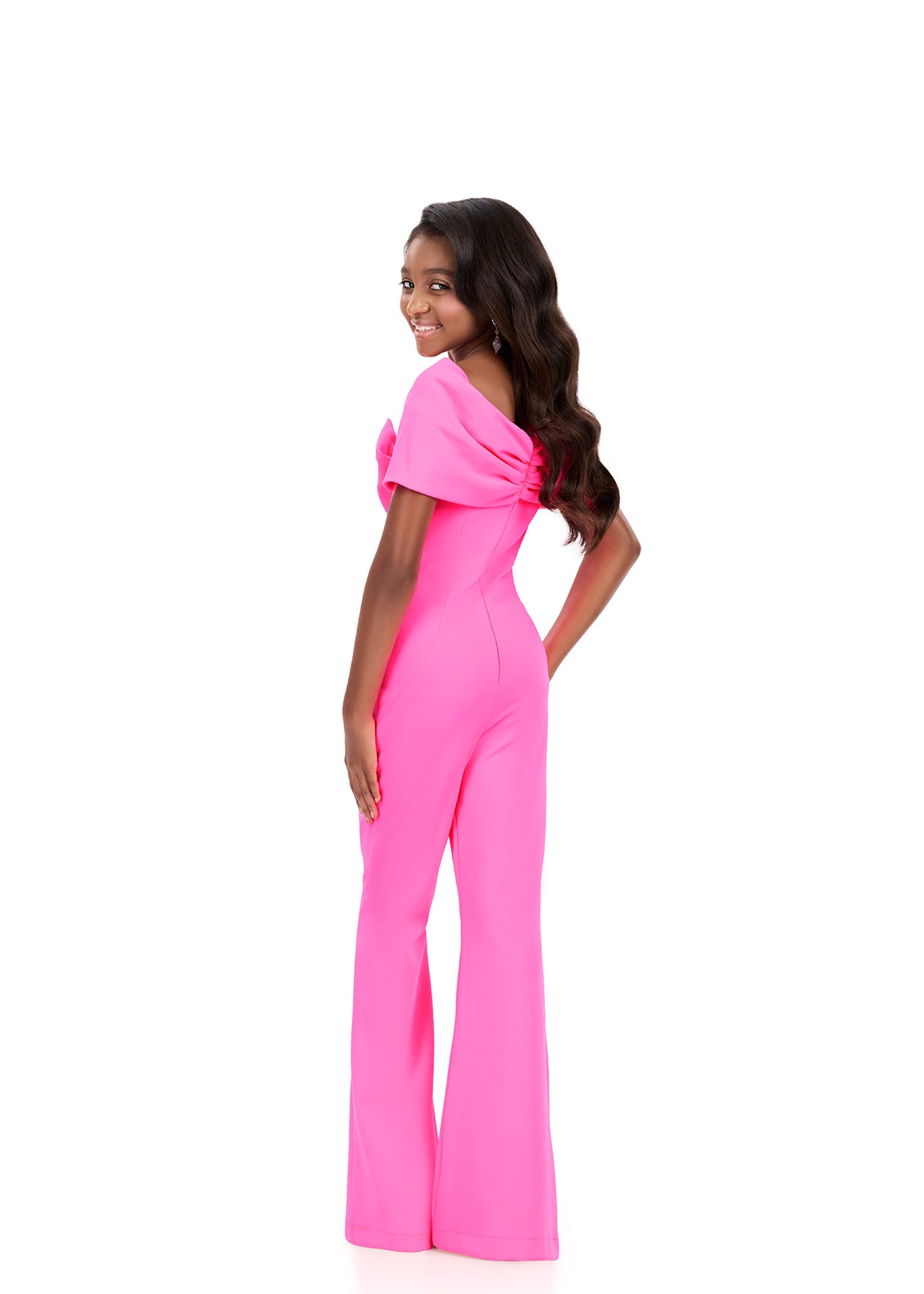 ASHLEYlauren Style 8372 Kids Pageant Jumpsuit with Off Shoulder