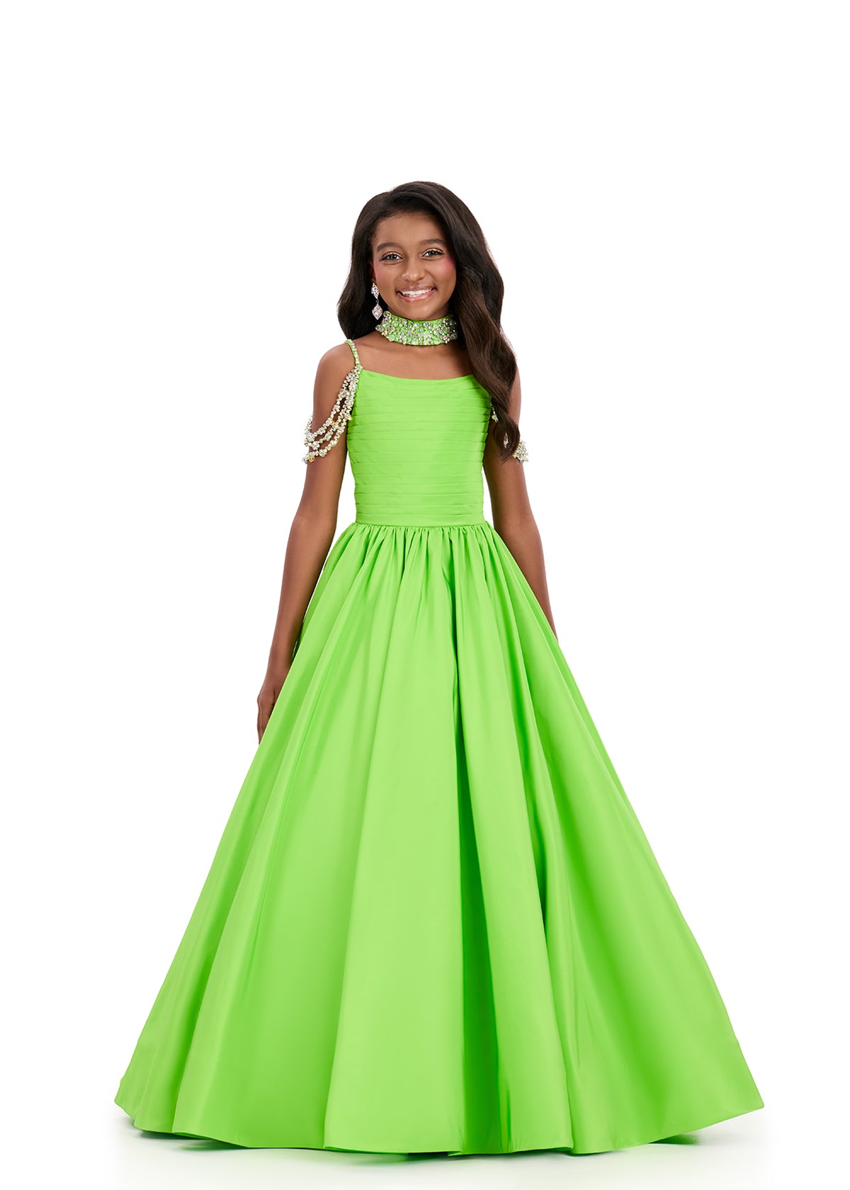 green emerald velvet dress Mariana Turquoise Girls Pageant Dress main image 1