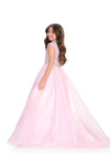 ASHLEYlauren 8396 Gown | pink stunning long gown features beading on the front and back