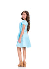 ASHLEYlauren 8400 Cocktail | elegant cocktail dress with puffy sleeves that offers a big bow on the front