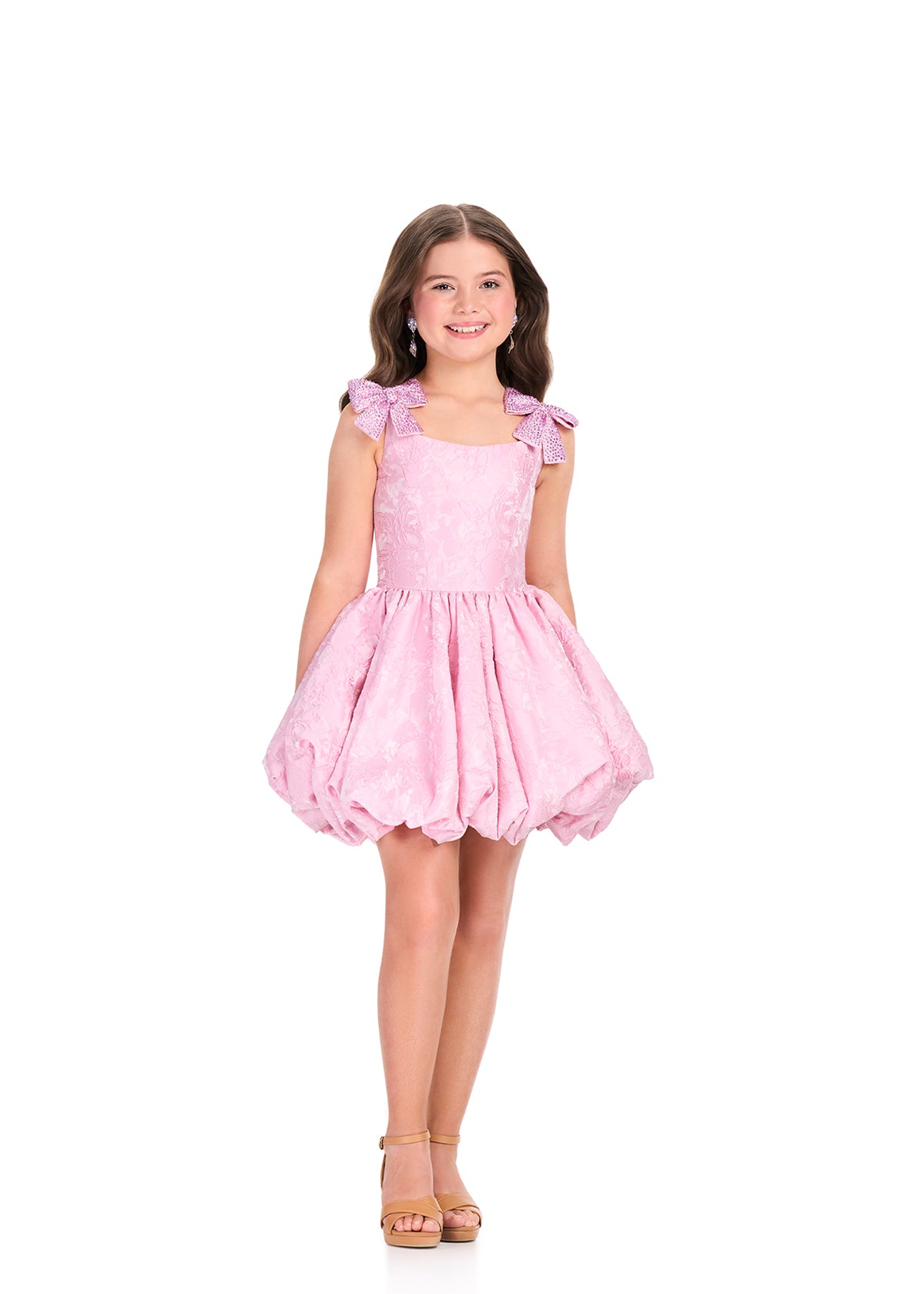 ASHLEYlauren Style 8410 - Kids Brocade Dress with Bubble Skirt and