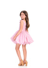 ASHLEYlauren 8410 Cocktail | Elegant floral kids cocktail that highlights two sparkly bows on the sleeves