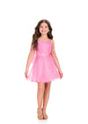 ASHLEYlauren 8415 Cocktail | Dazzling pink cocktail dress with gorgeous beading and off the shoulder straps and a big bow in the back
