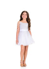 ASHLEYlauren 8415 Cocktail | Kids fun sparkly cocktail dress with off the shoulder straps and a big bow