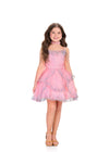 ASHLEYlauren 8417 Cocktail | Red carpet ready pink dress with beading also features off the shoulder beading along with a collar