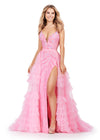 ASHLEYlauren 11602 CandyPink Tiered Tulle Overskirt with Voluminous Layers, Perfect for Adding Drama to Any Gown, Jumpsuit, or Cocktail Look