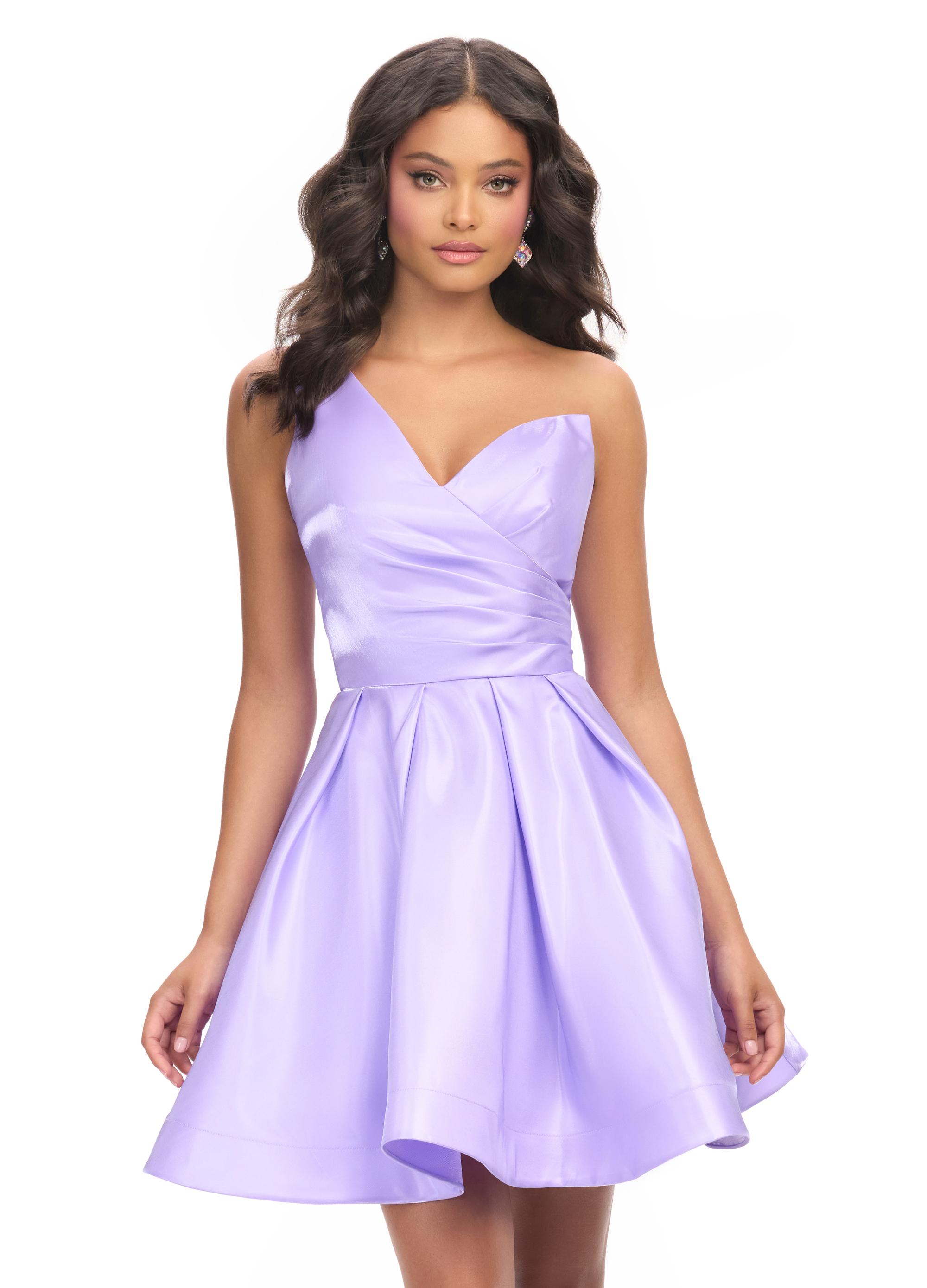 ASHLEYlauren 4786 One Shoulder Satin Cocktail Dress ASHLEYlauren 4786 One Shoulder Satin Cocktail Dress