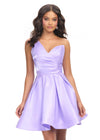 ASHLEYlauren 4786 classic satin cocktail dress featuring a one shoulder design, ruched sweetheart bustier, and an elegant A-line skirt for a timeless and sophisticated look.