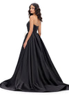 Back - ASHLEYlauren 11770 – A stunning strapless mikado gown featuring a sweetheart neckline, oversized bow detail, and an elegant A-line ball gown skirt. Perfect for making a statement at any special occasion.