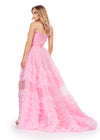 Back. ASHLEYlauren 11602 CandyPink Tiered Tulle Overskirt with Voluminous Layers, Perfect for Adding Drama to Any Gown, Jumpsuit, or Cocktail Look