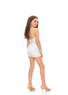 Back. Ivory ASHLEYlauren Kids 8187 Hand Beaded Halter Romper with Beaded Bodice and Shorts