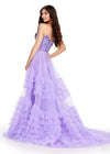 Back. Lilac ASHLEYlauren 11602 Tiered Tulle Overskirt with Voluminous Layers, Perfect for Adding Drama to Any Gown, Jumpsuit, or Cocktail Look