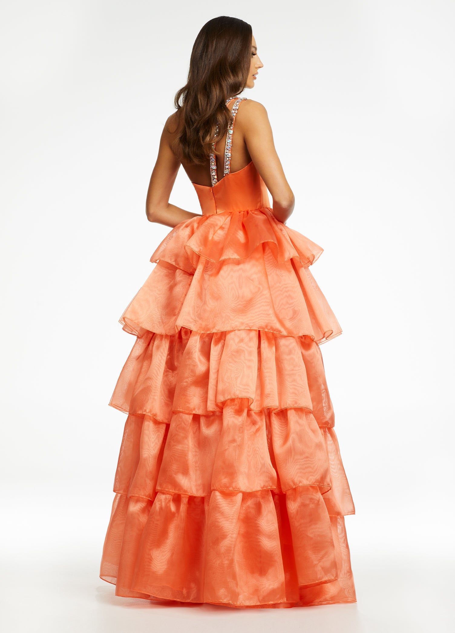 ASHLEYlauren 11159 One Shoulder High Low Gown