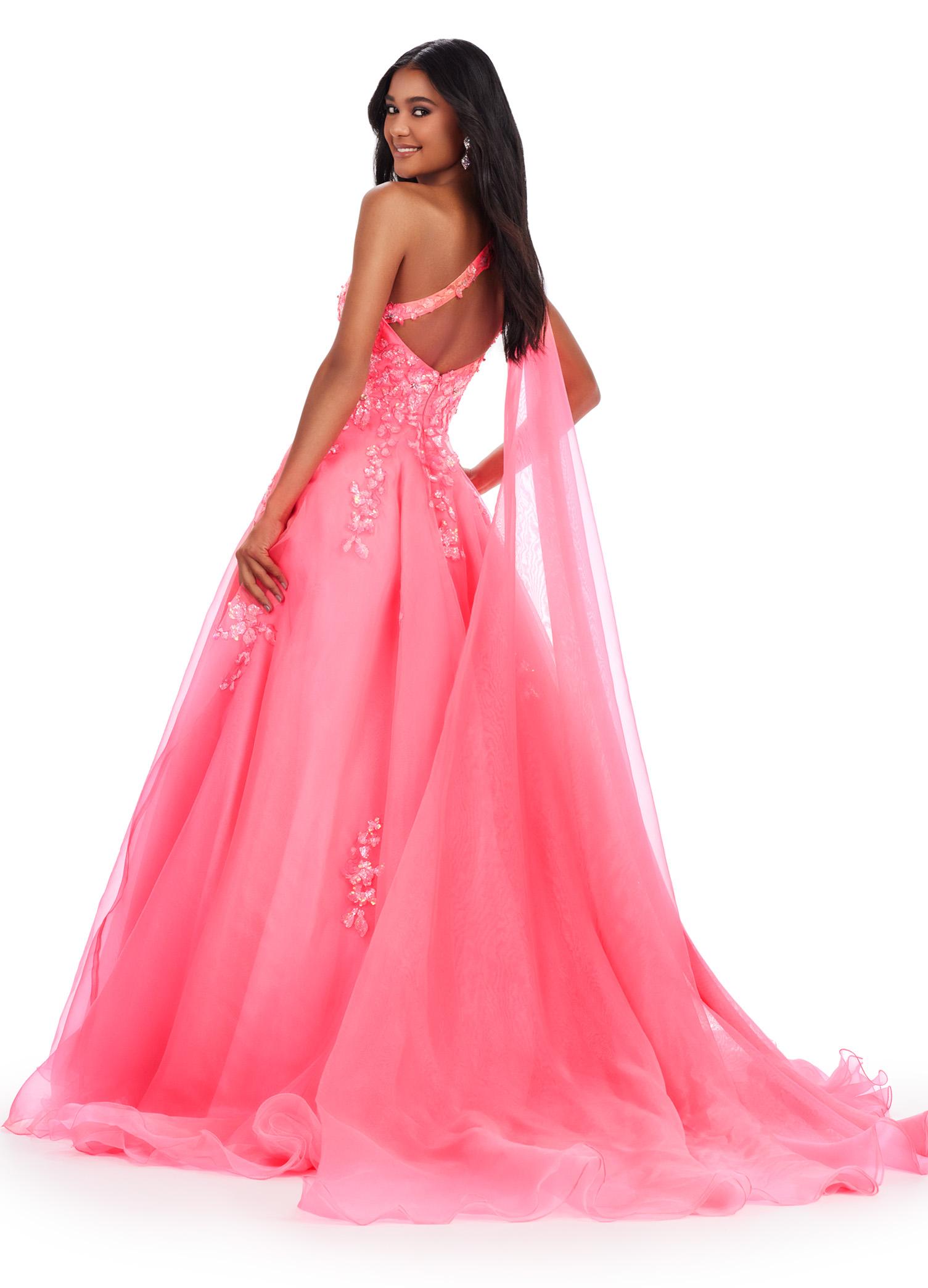 ASHLEYlauren 11573 Organza Ball Gown with Cape