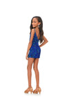 Back. Royal ASHLEYlauren Kids 8186 Hand Beaded Romper with 3D Appliques and Fringe Details