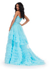 Back. Sky ASHLEYlauren 11602 Tiered Tulle Overskirt with Voluminous Layers, Perfect for Adding Drama to Any Gown, Jumpsuit, or Cocktail Look