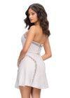 Back - ASHLEYlauren 4714 Ivory Two-Piece Tweed Set with Hand Beaded Detail and Strapless Neckline