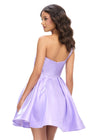 Back - ASHLEYlauren 4786 classic satin cocktail dress featuring a one shoulder design, ruched sweetheart bustier, and an elegant A-line skirt for a timeless and sophisticated look.