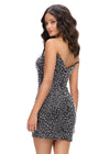 Back - Black ASHLEYlauren 4715 Strapless Jersey Cocktail Dress with Pearl and Crystal Beading