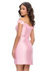 Back - Pink ASHLEYlauren 4783 Mikado cocktail dress featuring a sweetheart neckline, an elegant A-line skirt, and an oversized bow accent for a show-stopping and sophisticated look.