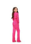 Back - Pink ASHLEYlauren 8232 Fully Beaded Two-Piece Jumpsuit with Spaghetti Straps and Jacket