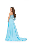 Back: Sky ASHLEYlauren Kids 8197 One Shoulder Gown with Beaded Bustier and Chiffon Skirt