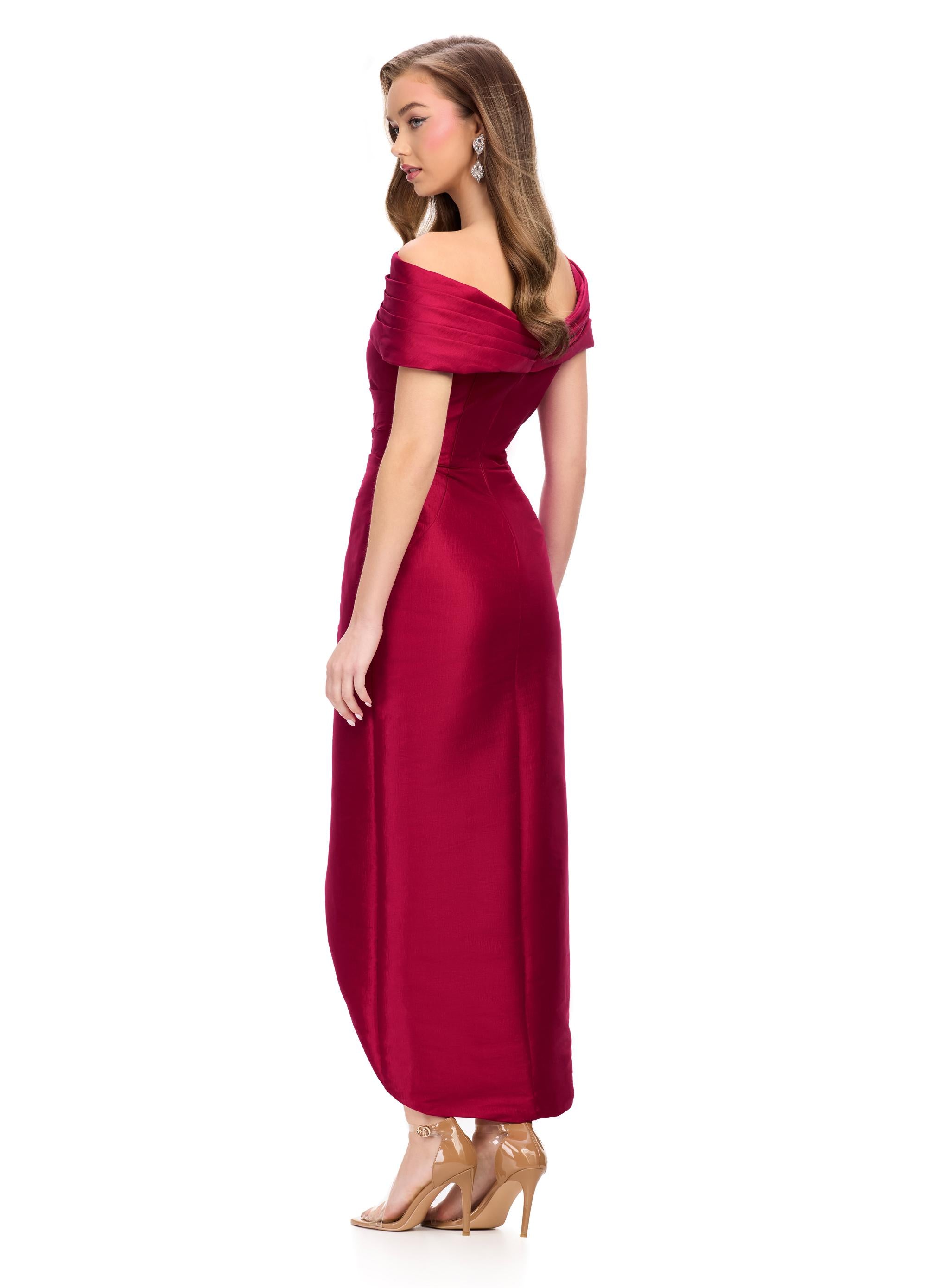 ASHLEYlauren 11719 Off Shoulder Taffeta Gown