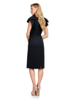 Back - Black ASHLEYlauren 4656 – A chic scuba cocktail dress featuring a deep illusion V-neckline, oversized bow details, and a fitted skirt for a flattering and stylish look. Perfect for any special occasion.