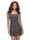 Black ASHLEYlauren 4715 Strapless Jersey Cocktail Dress with Pearl and Crystal Beading