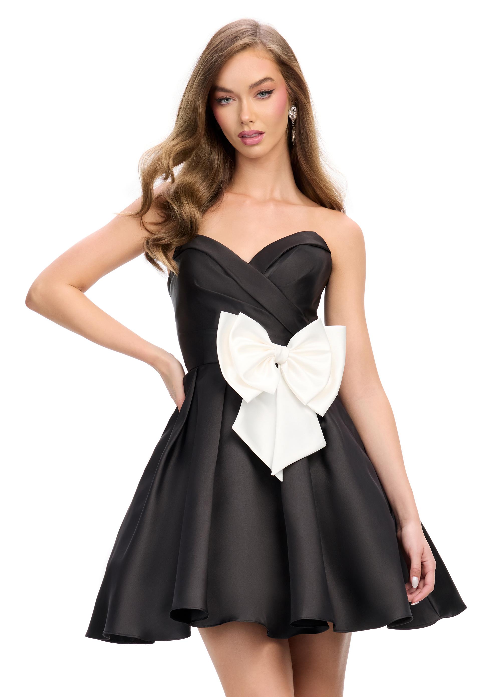 ASHLEYlauren 4783 Sweetheart Bow A Line Cocktail Dress