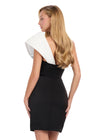 Back - ASHLEYlauren 4810 One-Shoulder Crepe Cocktail Dress with Elegant Design and Fitted Silhouette