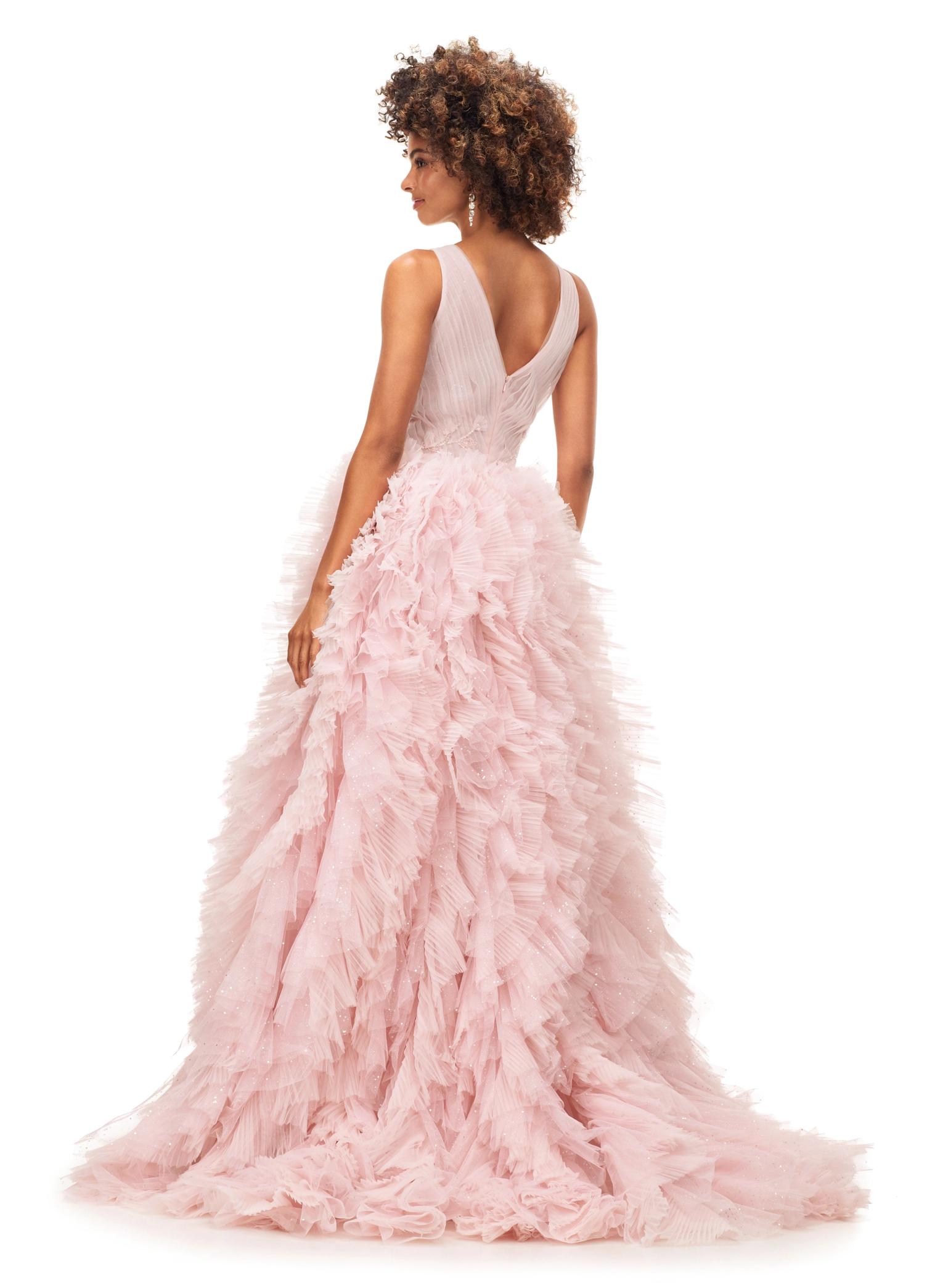 ASHLEYlauren 11233 V Neck Beaded Tulle Ball Gown ASHLEYlauren 11233 V Neck Beaded Tulle Ball Gown