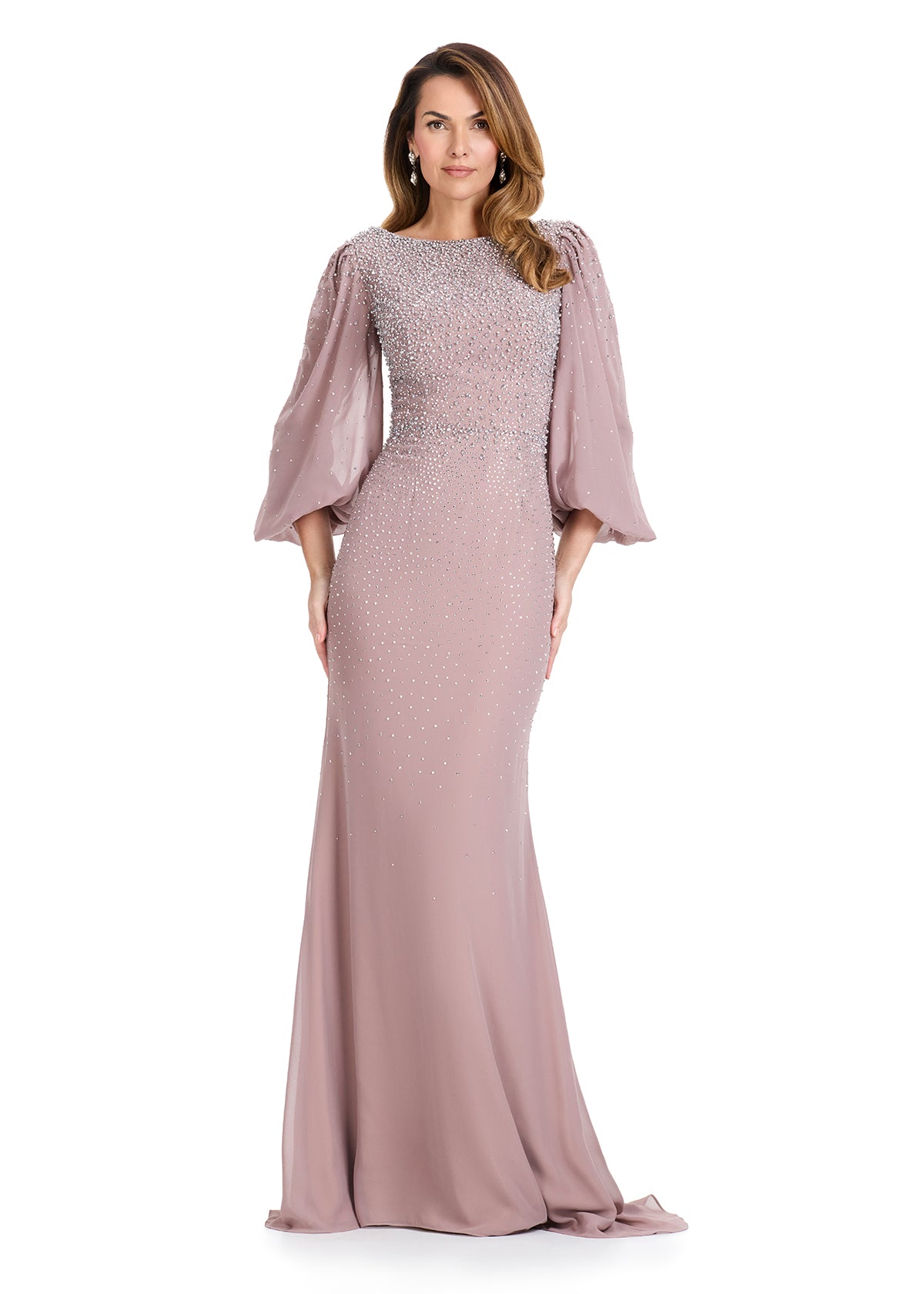 ASHLEYlauren E12106 Ombr Beaded Chiffon Evening Gown ASHLEYlauren E12106 Ombr Beaded Chiffon Evening Gown