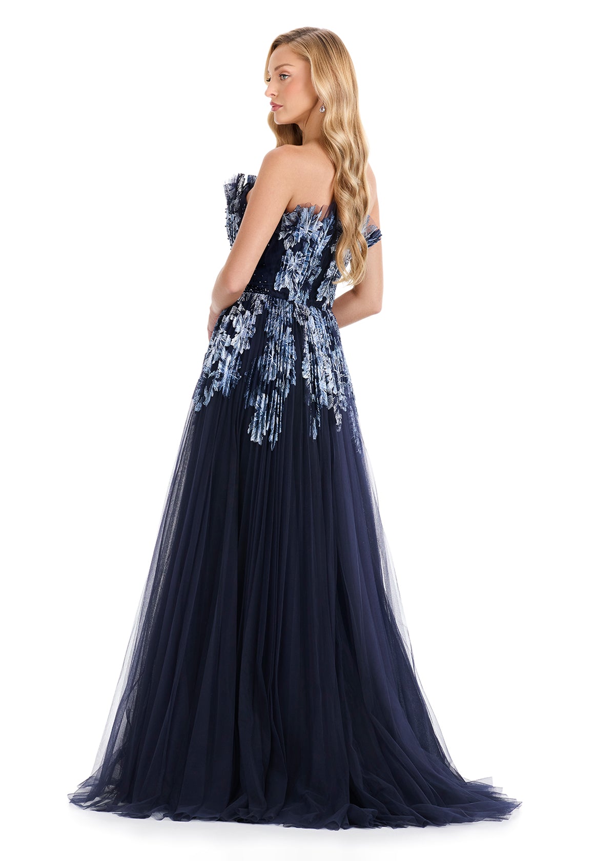 ASHLEYlauren E12127 Strapless Sequin Tulle A-Line Gown