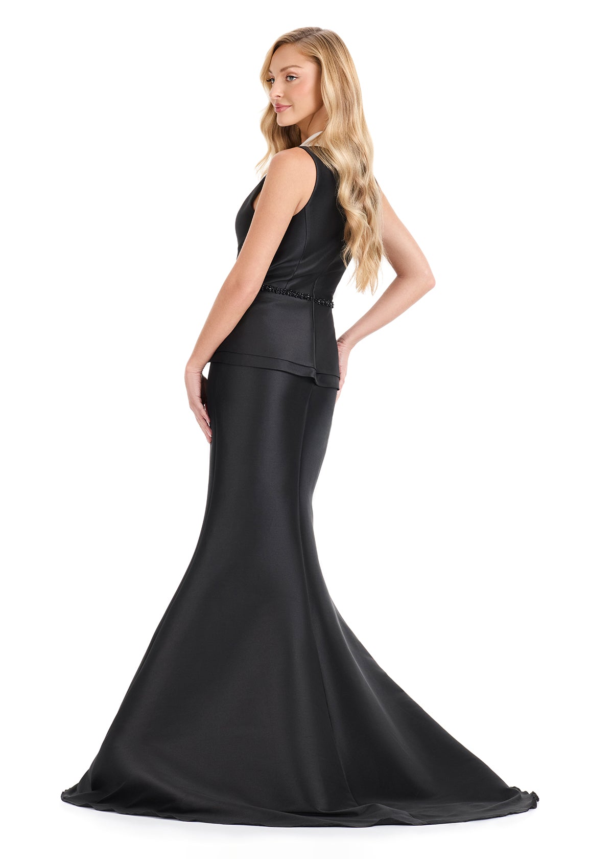 ASHLEYlauren E12131 Mikado Tuxedo-Inspired Evening Gown ASHLEYlauren E12131 Mikado Tuxedo-Inspired Evening Gown